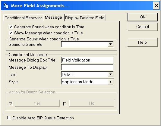 more field asignments message